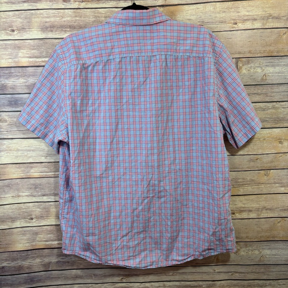 UNTUCKit Shirt Mens Sz L Blue Red Plaid Short Sleeve EUC F1 - Picture 4 of 6